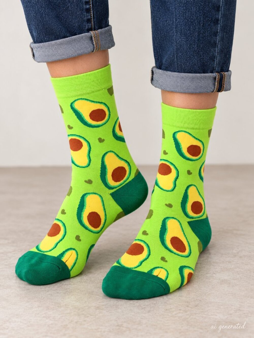 Avocado Novelty Crew Socks Green Food Fruit One Size Party Socks Colorful Socks